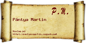 Pántya Martin névjegykártya